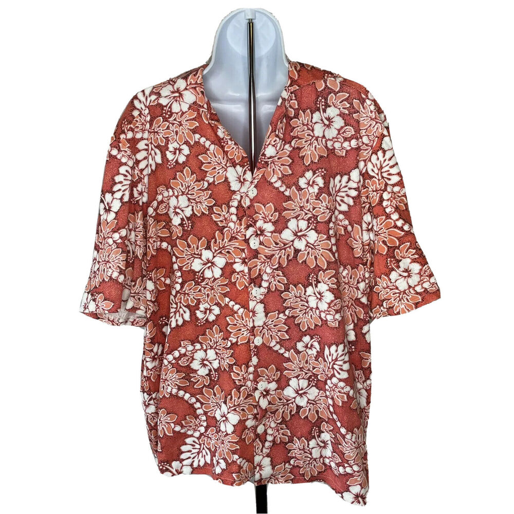 Vintage Thomas Magnum PI Hawaiian Shirt Mens One Size Pink Button Up Tom Selleck